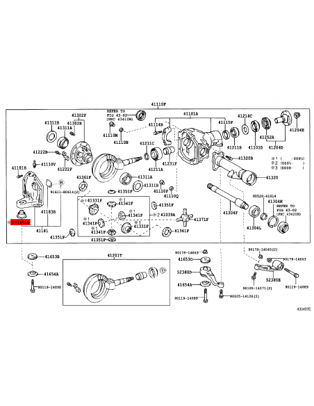 Silentbloc différentiel avant Pour Toyota Land Cruiser J10 - Original Toyota Land Cruiser
