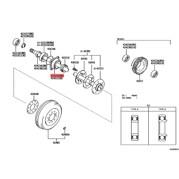 Hinterachswellengummi für Toyota Hilux Revo -...