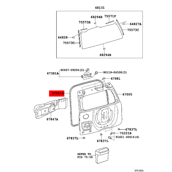 Complete rear door seal for Toyota Land Cruiser...