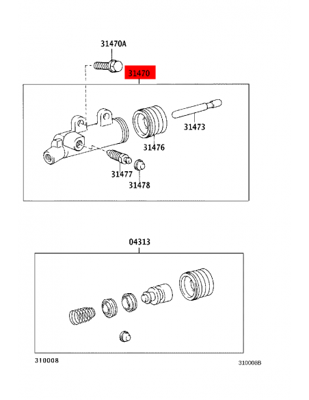 Clutch Slave Cylinder for Toyota Land Cruiser J9 - Original Toyota Land Cruiser
