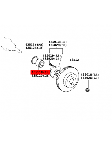 Front hub bearing for Rav4 (2001 to 11 / 2005)...