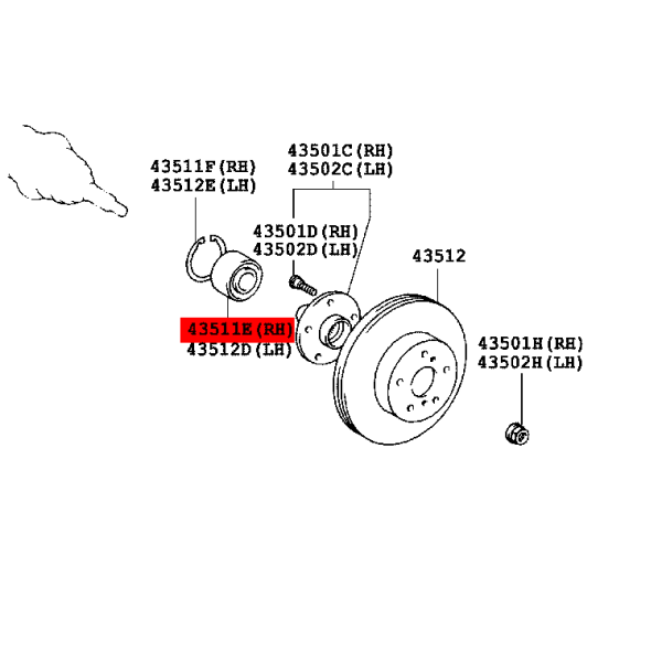Rodamiento del buje delantero para Toyota RAV4...