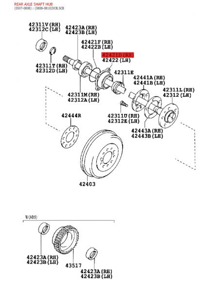 Rear axle bushing for Toyota Hilux Vigo (post-2008) - Original Toyota Land Cruiser