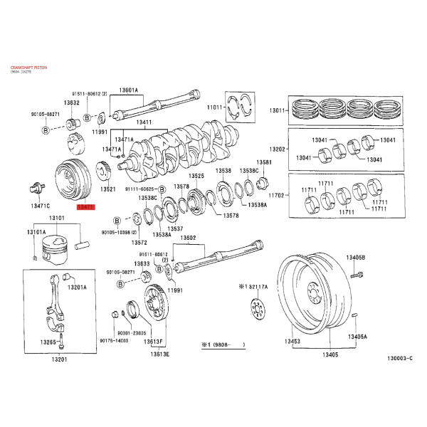 Polia do virabrequim Para Toyota Land Cruiser...