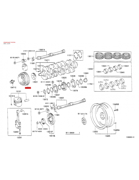 Puleggia albero motore per Toyota Land Cruiser J7 / 9 (motore 1KZT / 1KZTE) - Originale Toyota Land Cruiser