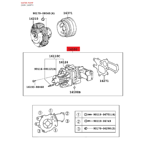 Pompa dell'acqua Toyota Land Cruiser J7 / 9 /...