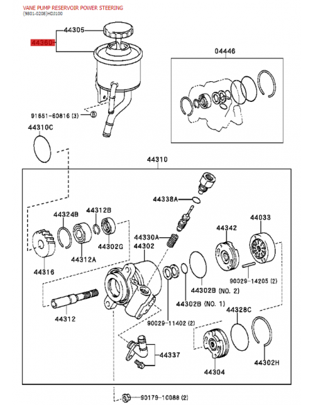 Serbatoio dello sterzo Per Toyota Land Cruiser J10 - Originale Toyota Land Cruiser