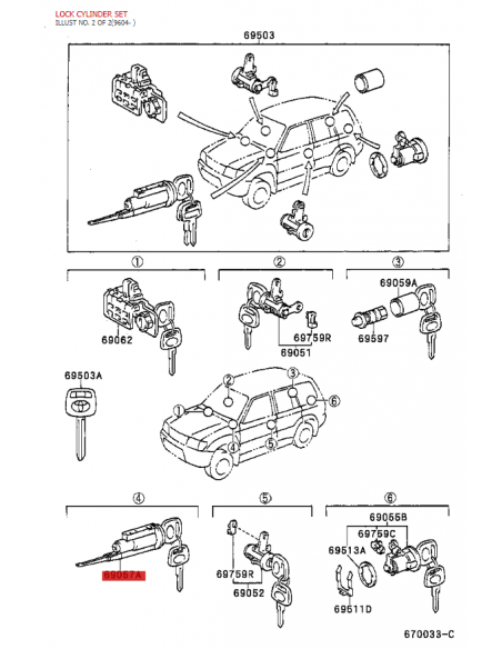 Clausor de arranque para Toyota Land Cruiser J9 (1KZT) - Original Toyota Land Cruiser