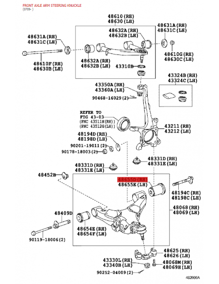 Silentblock lower front control arm (n-2) J20 - Original Toyota Land Cruiser
