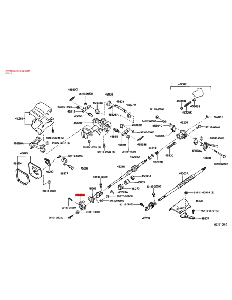 Steering Column Coupling Assembly, For Toyota Land Cruiser J8 - Original Toyota Land Cruiser