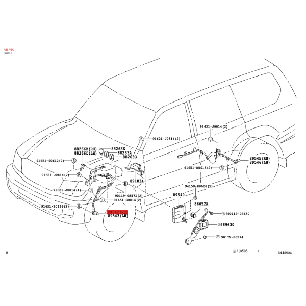 Câblage ABS avant droit Pour Toyota Land...