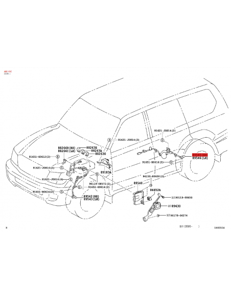 Cableado abs traseiro direito J10 - Original Toyota Land Cruiser