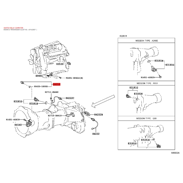 Reverse indicator for Toyota Hilux Vigo (Type...