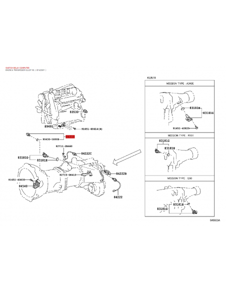 Reverse gear sensor for Toyota Hilux Vigo (type C) - Original Toyota Land Cruiser