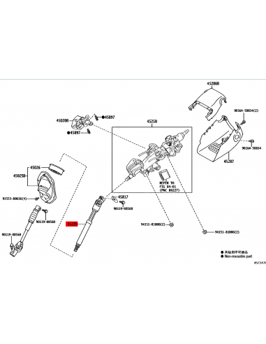 Steering column for Toyota Land Cruiser J15...
