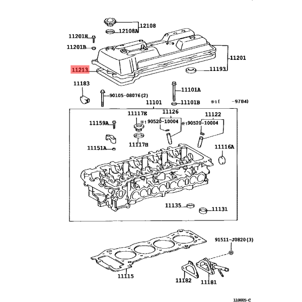 Ventildeckeldichtung für Toyota Hilux Revo...