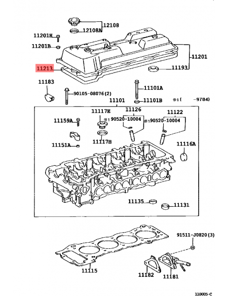 Joint de couvercle de culbuteurs pour Toyota Hilux Revo (2gdftv) - Original Toyota Land Cruiser
