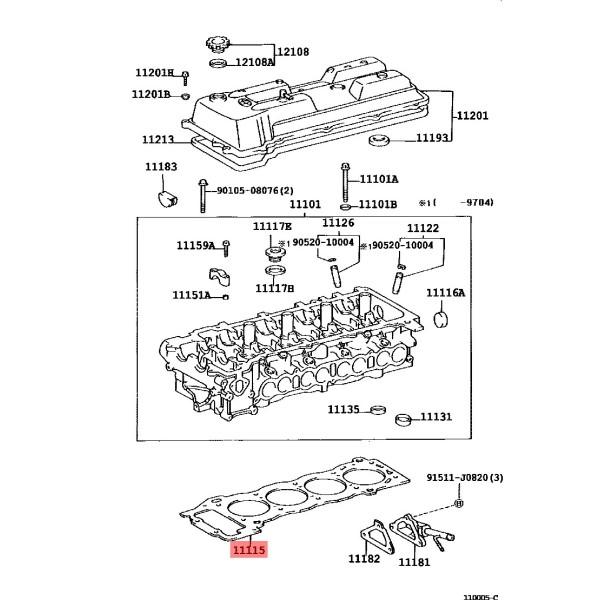 Joint de culasse pour Toyota J15 / Toyota Hilux...