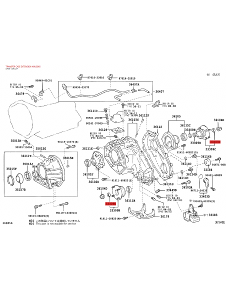 Reten interior brida salida transfer a transmision J9 / 12 / 15 / Toyota Hilux / FJ cruiser - Original Toyota Land Cruiser