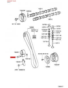 Boulon rouleau distribution, Pour Toyota Land Cruiser J9... 2
