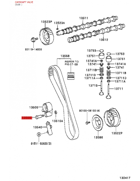 Bullone rullo distribuzione, Per Toyota Land Cruiser J9 / 12 / 15 / Toyota Hilux - Originale Toyota Land Cruiser