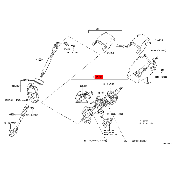 Upper Steering Column J15 VXL - Genuine Toyota...
