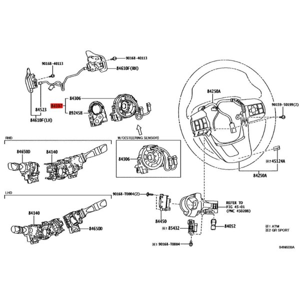 Serpentina de airbag volante para Toyota Hilux...