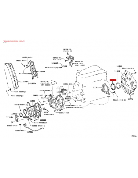 Reten cigüeñal côté boîte de vitesses J15 (GDJ) - Original Toyota Land Cruiser