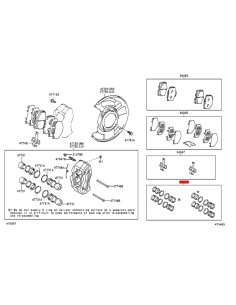 Front brake caliper repair kit J6 / 7 Runner / Toyota... 2