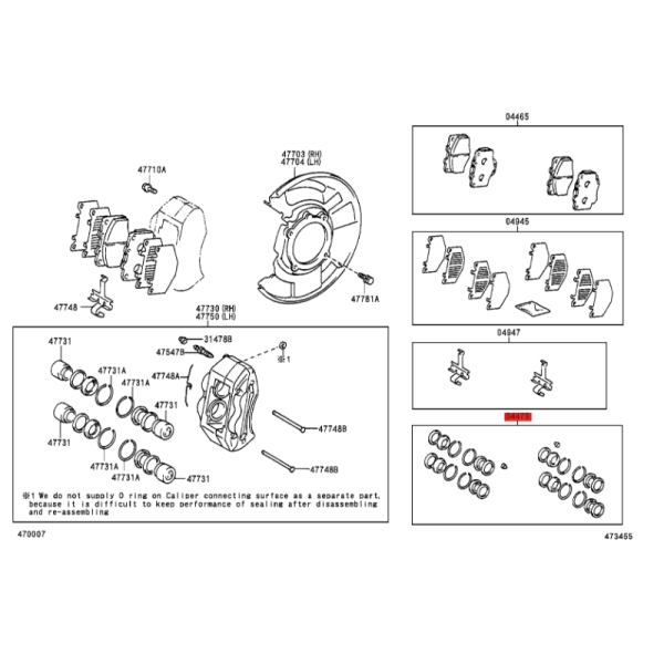 KIT REPARACION ORIGINAL PINZAS DELANTERAS J-9