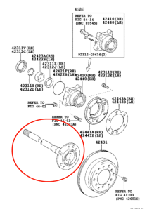 PALIER TRASERO DERECHO/IZQUIERDO J12 (SIN BLOQUEO) ORIGINAL TOYOTA LAND CRUISER 2
