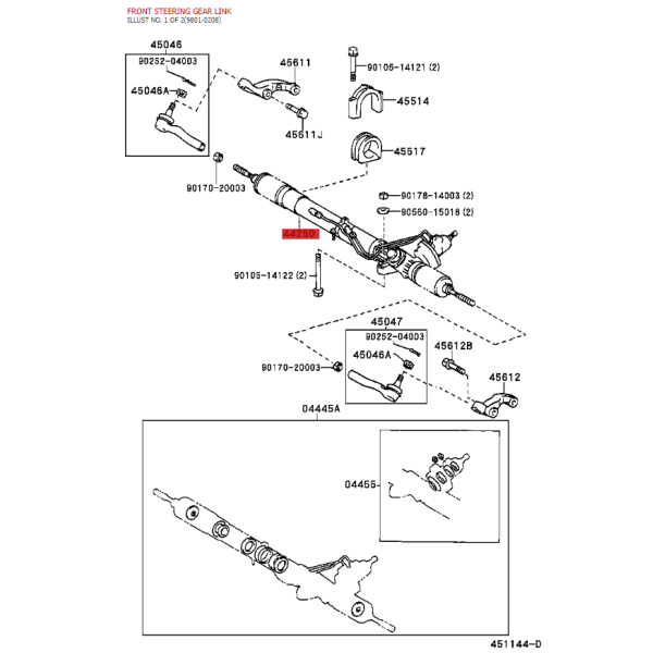 Cremalheira de direção para Toyota Land Cruiser...