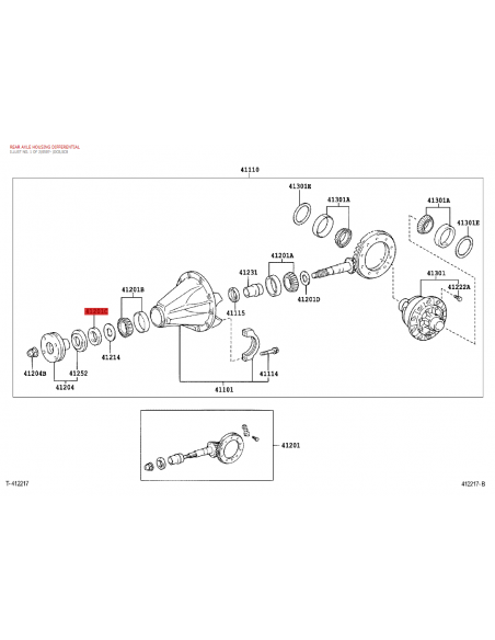 Reten Hinterachsdifferentialritzel Toyota Hilux Vigo (ohne Sperre) - Original Toyota Land Cruiser