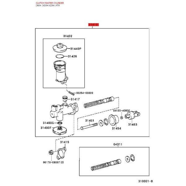 Pompa frizione Per Toyota Land Cruiser J9...