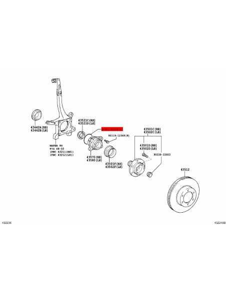 Vordere Buchse O-Ring Für Toyota Land Cruiser J12 / 15 / FJ Cruiser - Original Toyota Land Cruiser