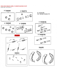 Rear brake spring kit for Toyota Hilux Vigo - Original... 2