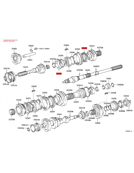 Synchronizer ring transfer case for Toyota Land Cruiser J9 / Hilux - Original Toyota Land Cruiser
