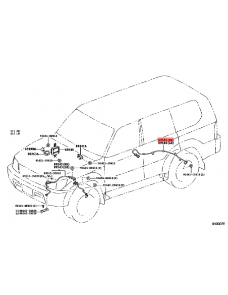 Rear right ABS wiring for Toyota Hilux Revo - Original Toyota Land Cruiser