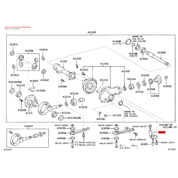 Silentblock diferencial dianteiro Para Toyota...