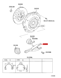 Horquilla caja cambios para Toyota Hilux Revo - Original... 2