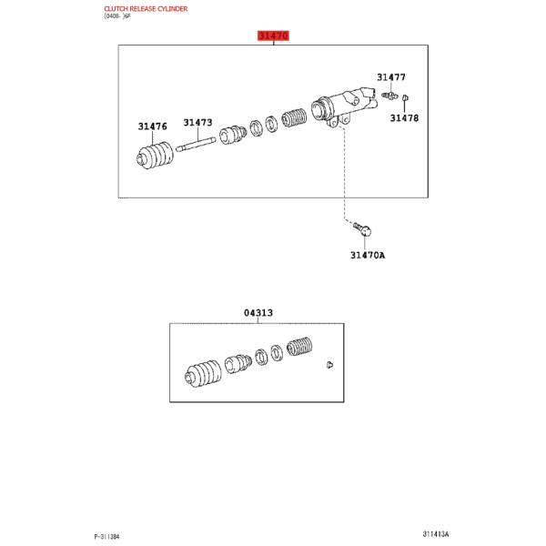 Récepteur d'embrayage (6 vitesses), pour Toyota...