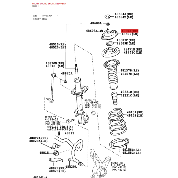 Remplacez l'amortisseur avant pour Toyota Rav4...