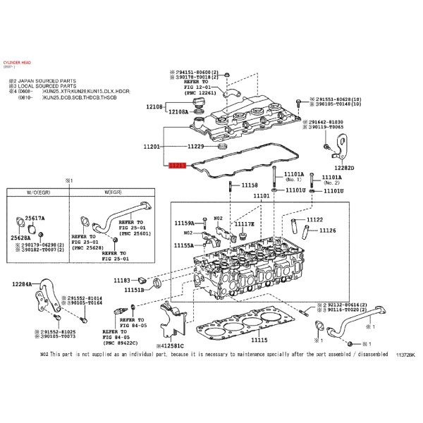 Rocker cover gasket for Toyota Hilux Vigo -...