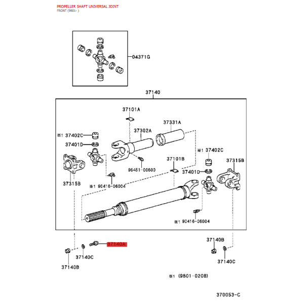 Tornillo Kardanwelle vorne J10 - Original...
