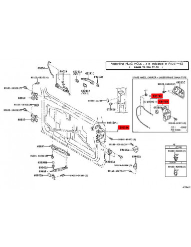 Rear door lock J12 - Original Toyota Land Cruiser