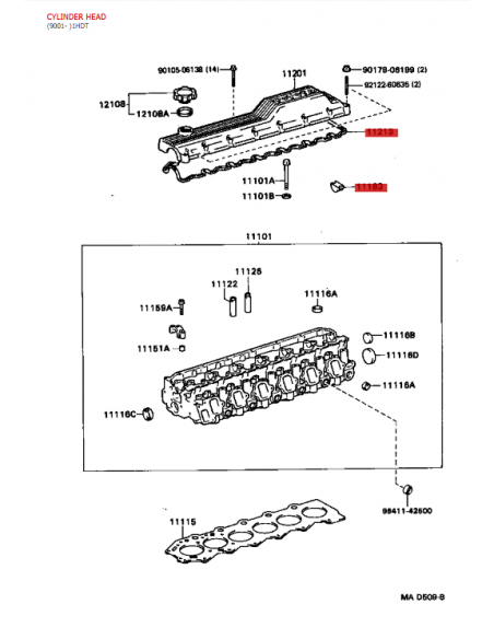 Semi-lune partie arrière culasse pour Toyota Land Cruiser J7 / 8 / 10 - Original Toyota Land Cruiser
