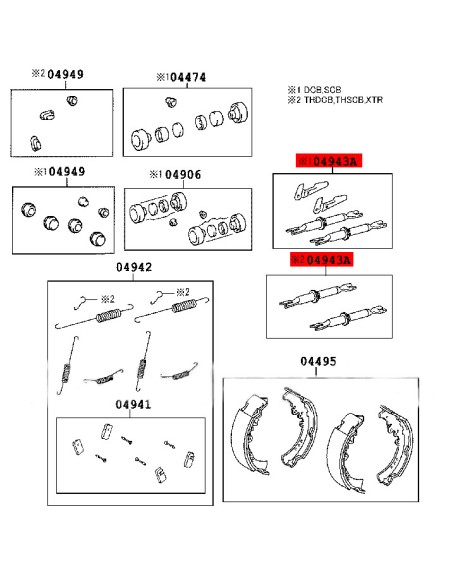 Rear brake adjustment kit for Toyota Hilux Vigo - Original Toyota Land Cruiser