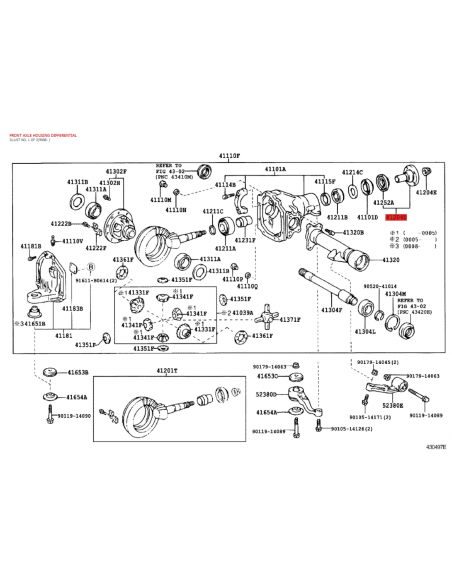 Platine de différentiel avant J10 - Original Toyota Land Cruiser
