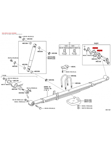 Boccola o silentblock superiore balestra (parte articolata) Toyota Hilux vigo - originale toyota land cruiser