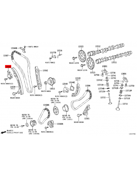 Tendeur de chaîne de distribution n°2, pour Toyota Hilux Revo (GDJ) - Original Toyota Land Cruiser